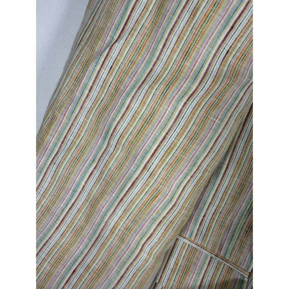 Haspel Sports Coat Men's 40R 100% Linen 3-Button Blazer Multicolor Stripe